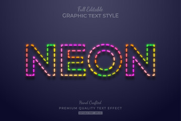 Colorful Neon Editable Text Effect Font Style
