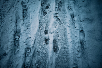 footsteps in the snow