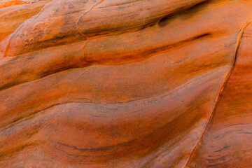 Colorful Swirling Patterns on The Wall of Pastel Canyon On The Kaolin Wash, Valley of Fire State Park, Nevada, USA