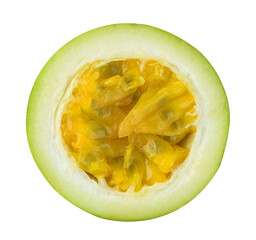Top view of Passion fruit isolated on white background