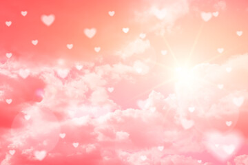 Valentines day background , Valentines Day Card ,Abstract and Soft Hearts for Valentines Day Background ,Vintage style color tone