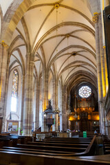 Fototapeta premium Nave looking W, St Thomas’s Church, Strasbourg, France