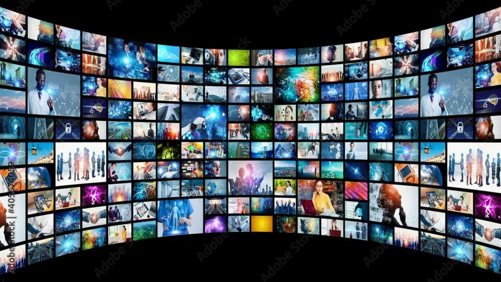 Poster digital contents concept. social networking service. streaming video. communication network.