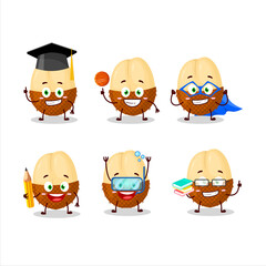 Obraz premium School student of slice of salak cartoon character with various expressions