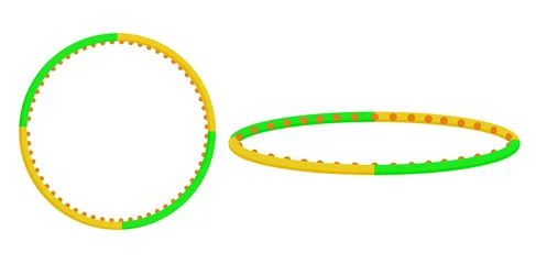 Foto op Plexiglas Vector hula hoop illustration. A set of two angles. © Nastya Trel