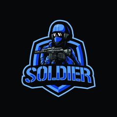 Soldier mascot logo design illustration
