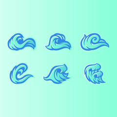 Wave icon logo design illustration