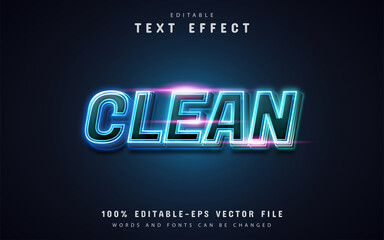 Clean text, blue neon style text effect