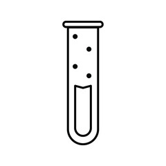 Chemical flask and Test tube outline and filled vector icon sign symbol color editable