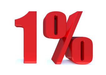 1 Percent off 3d Sign on White Background, Special Offer 1% Discount Tag, Sale Up to 1 Percent Off,big offer, Sale, Special Offer Label, Sticker, Tag, Banner, Advertising, offer Icon