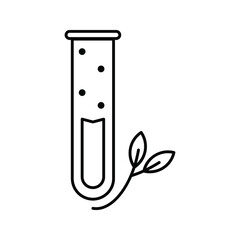 Chemical flask and Test tube outline and filled vector icon sign symbol color editable