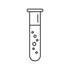 Chemical flask and Test tube outline and filled vector icon sign symbol color editable