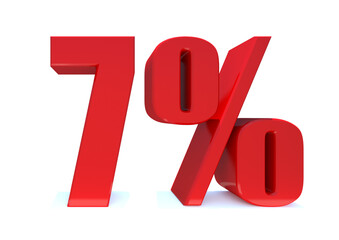 7 Percent off 3d Sign on White Background, Special Offer 7% Discount Tag, Sale Up to 7 Percent Off,big offer, Sale, Special Offer Label, Sticker, Tag, Banner, Advertising, offer Icon