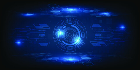Modern futuristic HUD circuit grid line digital technology background banner and wallpapers.Vector illustration.