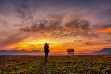 Obraz premium Scene of beautiful sunrise in the morning.