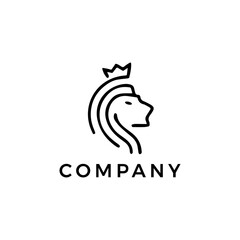 Lion king logo simple vector design illustration