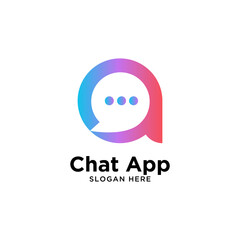 simple chat App Bubble logo vector design illustration