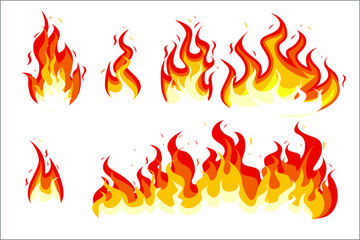 Great flame illustration set 