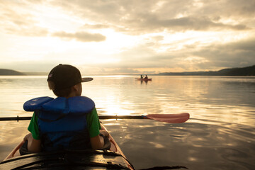 The boy in the kayak