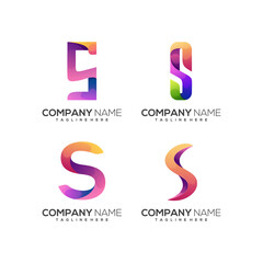 Logo Illustration S letter colorful vector design	