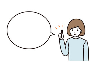 グッドサイン 女性 吹き出し
