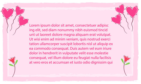 message illustration in doodle style concept greeting template, landscape background, graphic design