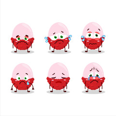 Slice of lychee cartoon character with sad expression
