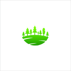 logo green tree leaft natural icon templet vector
