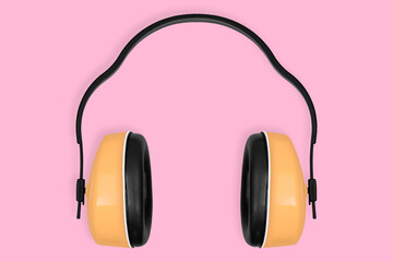 Background on the theme of silence, music or hearing safety.