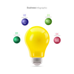 Papers on digital illustration infographics. Bulb 3D icon. Light icon. - Papers on digital illustration infographics. Bulb icon. Light icon. - Vector