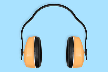 Background on the theme of silence, music or hearing safety.