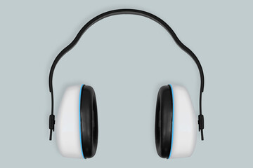 Background on the theme of silence, music or hearing safety.