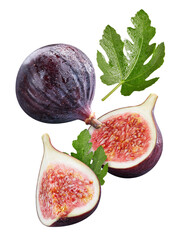 Isolated fresh fig float in the air