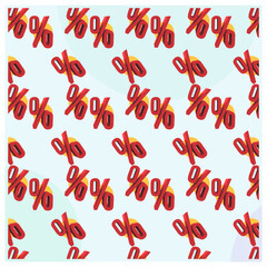 Falling percentage pattern icons for sale cover percentage pattern for sale cover and banner. Sale pattern background vector in 3d shape. Sale pattern for website in red color