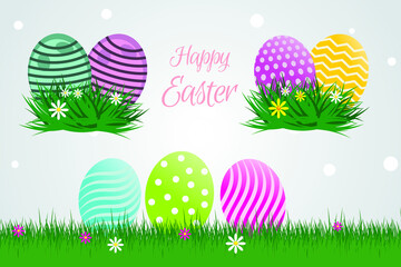 Happy easter with decorative egg illustration