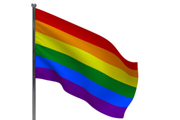 LGBT flag on pole.