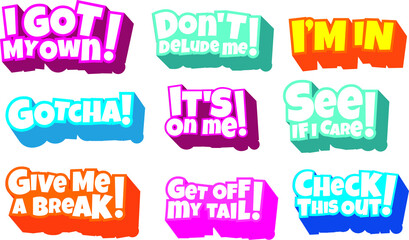 Set of expression style text effect 