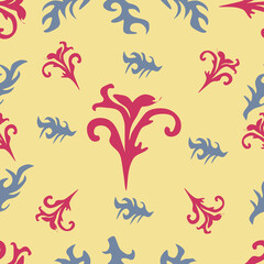 Naklejka premium seamless pattern of abstract images with cream base