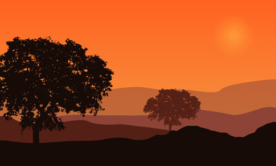 beautiful color sky at sunset. Vector illustration