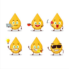 Oil cartoon character with various types of business emoticons