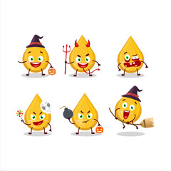 Halloween expression emoticons with cartoon character of oil
