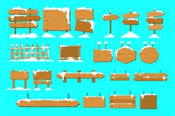 Set of snowy woods vector illustration