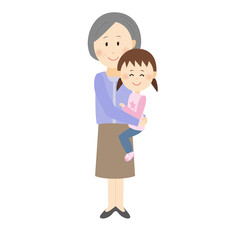 おばあちゃん　子ども　抱っこ
