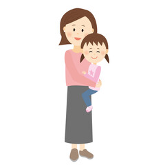お母さん　娘　抱っこ