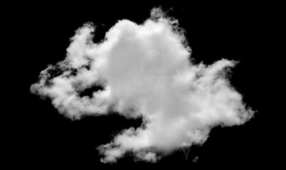 White cloud, Fluffy texture , Abstract, isolated on black background