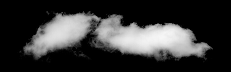 White cloud isolated on black background, Fluffy texture , Abstract smoke