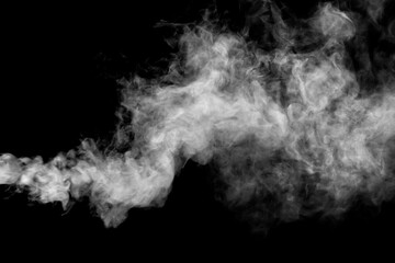 white smoke isolated on black background, abstract powder, water spray, Add smoke effect