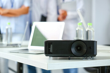 Video projector on table in medical university