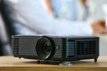 Video projector on table in medical university