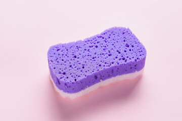 Bath sponge on color background